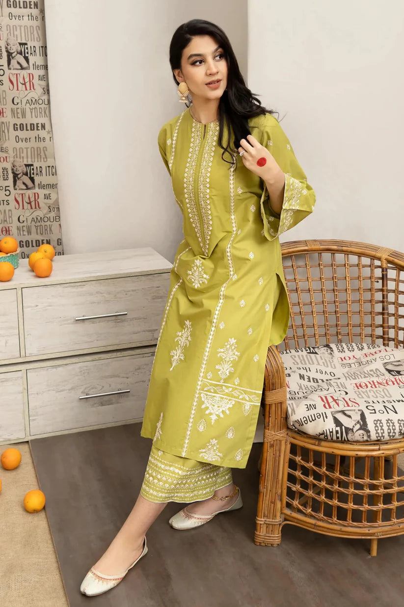 URGE - 3PC DHANAK EMBROIDERED SHIRT WITH DHANAK PRINTED SHAWL AND EMBROIDERED TROUSER NZ002