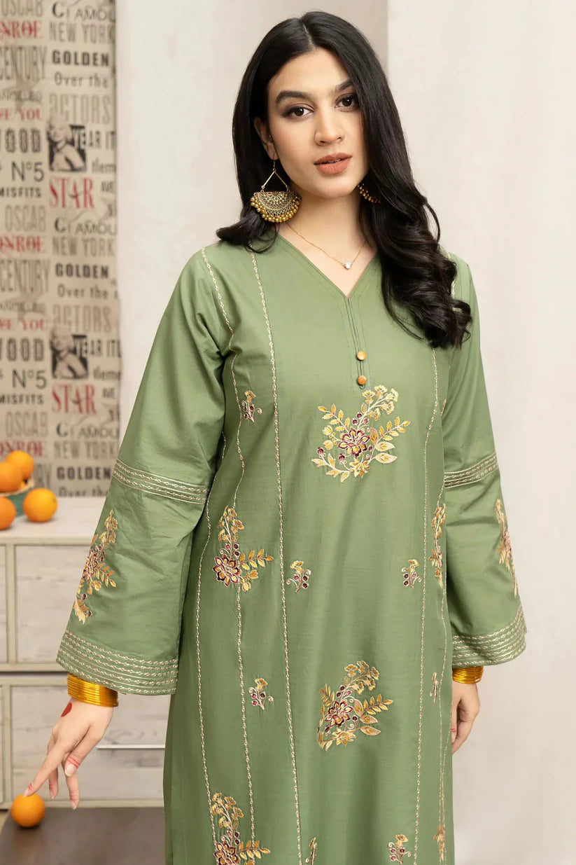 URGE - 3PC DHANAK EMBROIDERED SHIRT WITH DHANAK PRINTED SHAWL NZ001